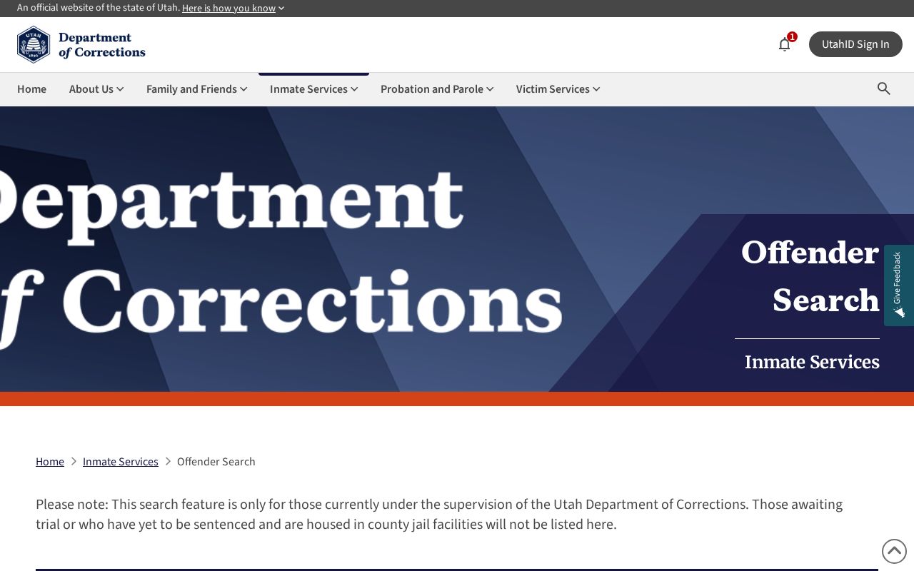 Tooele County released inmates UDC offender search